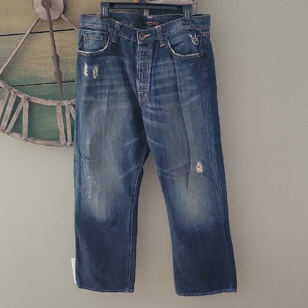 Vintage Ed Hardy By Christian  Audigier Alive & Aware Embriodered Tiger Jean - Picture 6 of 16